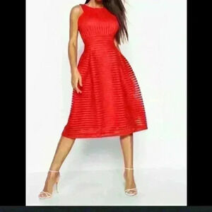 Maxi sexy  party/cocktail wedding red dress S L in excellent condition